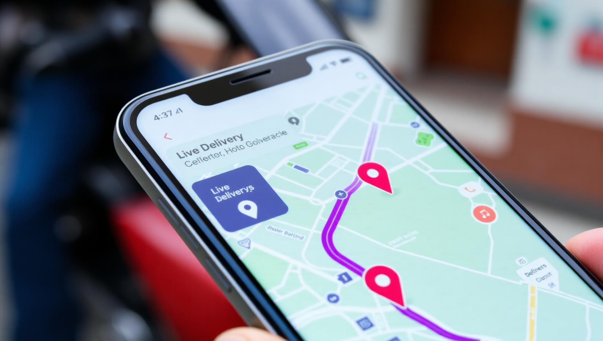 Live delivery map showing a rider approaching the customer's location